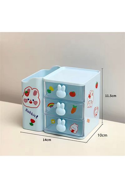 My Easy Shop Suport pentru stilouri de masă transparent colorat cu sertare