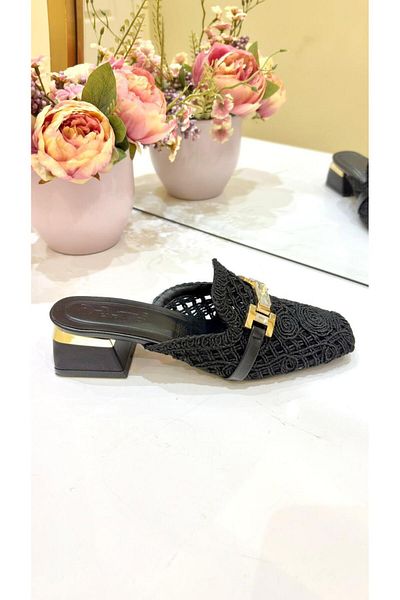 PUNTO 596077   Knitted Stone Heeled Slippers
