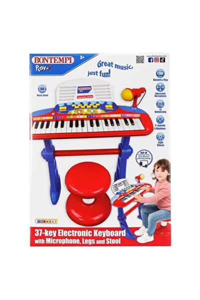 Bontempi Işıklı Mikrofonlu Elektronik Tabureli Org Seti