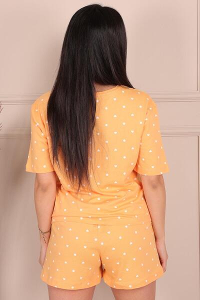 Niket Life Orange Short Sleeve Shorts Tiny Dot Pajamas Set