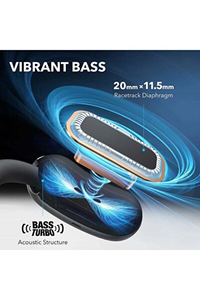 Anker Căști Bluetooth fără fir, AnkerAeroFit 2, BT 5.4, TWS, USB-C, stație de încărcare, IP55, albastre