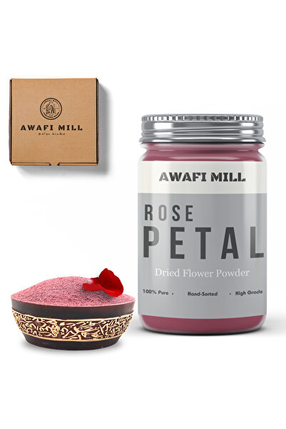 AWAFI MILL مسحوق بتلات الورد | ورد مجفف - زجاجة ١٠٠ غرام / ٣.٥ أونصة
