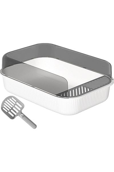ABYZ Litiera pentru pisici, dimensiuni 50,5x34,5x18,5cm, culoare Alb