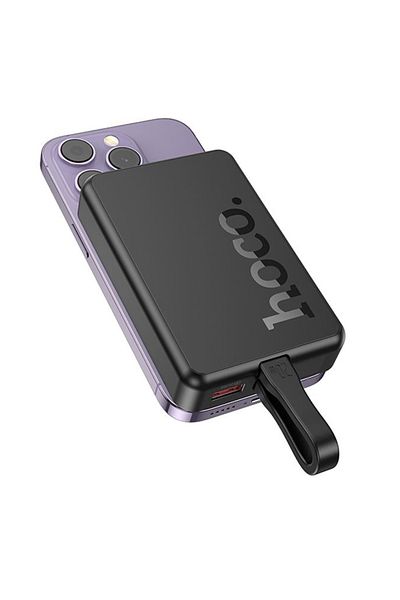 REDz Accessories Hoco Q24 Battery, Magsafe And Powerbank, 10,000mah, Integrated Cable Type-c And Lightning, Black