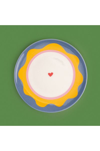 Evidea Kitchen Granny Dessert Plate - Blue / Yellow - 19 cm