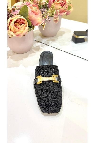 PUNTO 596077   Knitted Stone Heeled Slippers