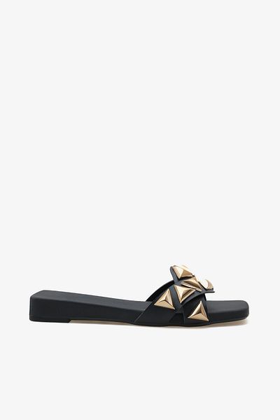 LOJO Women's Thick Sole, Stoned Daily Slippers Hezy Black