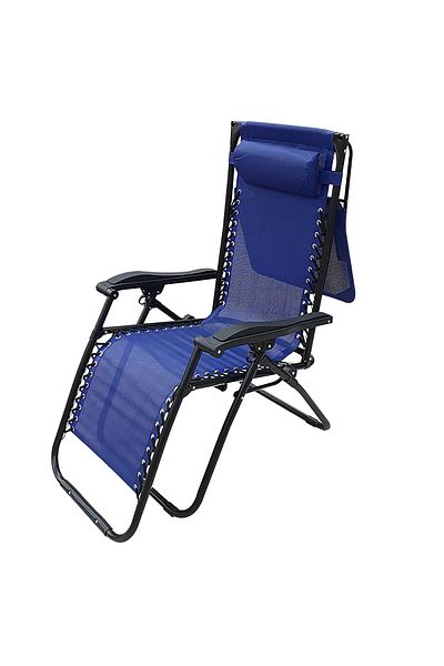 BACK COMFORT Foldable Camping Chair with Adjustable Canopy – Outdoor Recliner Chair with Headrest and Armrest