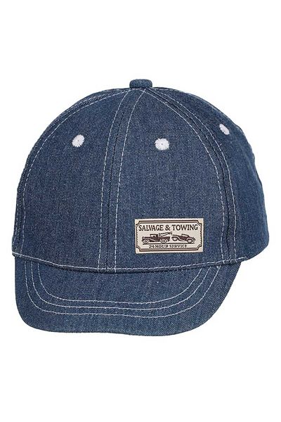 Kitti 1-4 Years 46cm Girl Child Baby Adjustable Velcro Denim Jeans Hat Cap Cap Blue Y91106