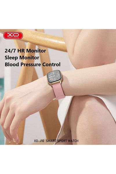 REDz Accessories XO-J10 Smart Watch, Bluetooth, 2.01” AMOLED Screen, 260mAh Battery, Multifunctional, Silicone, Pink