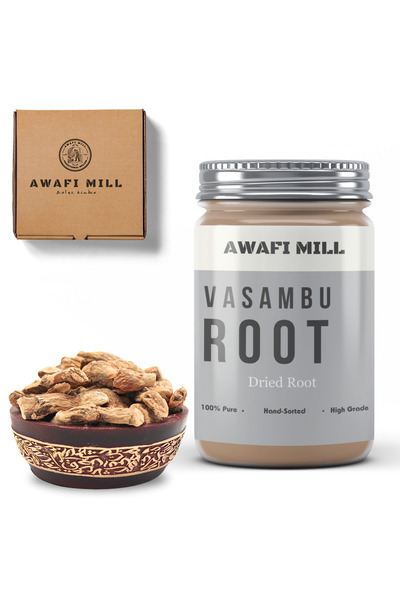 AWAFI MILL فاسامبو | جذر فاشا | أكوروس كالاموس - زجاجة 100 جرام / 3.5 أونصة