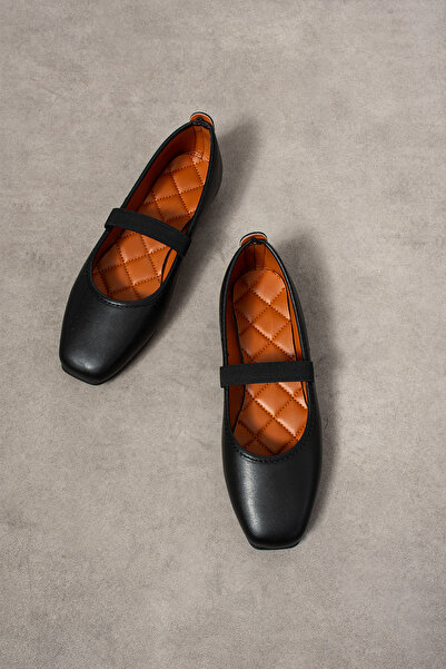 Mode Cool أحذية الباليه اليومية للنساء |   أسود - أسمر - عاري |   نموذج راقصة باليه من الجلد غير اللامع مرن لتقويم العظام