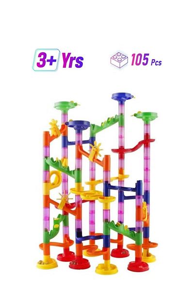 Generic 105-Piece DIY Construction Marble Race Run Maze Balls Pipeline Building Blocks 105