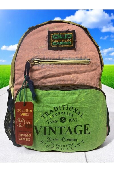 Old Cotton Kaliteli Tek Bölmeli Vintage Disayn Günlük Gezi Okul Sırt Çantası ...
