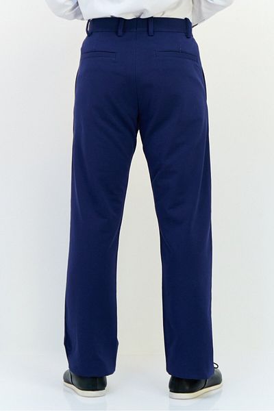 Esprit Men Regular Fit Solid Straight Pants, Navy