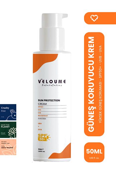 The Veloume Labs High Protection Sun Cream, Moisturizing Effect, Uva, Uvb Protection, Spf50+ 50ml