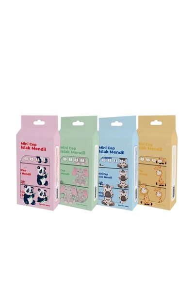Vioma Aksesuar 2 Pack of Tiny Wet Pocket Wipes (Orange-Green)