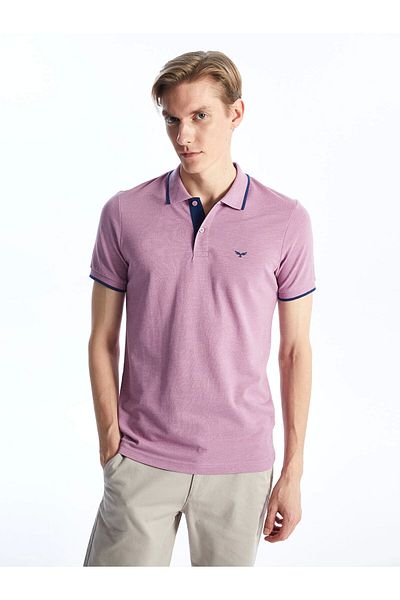 LC Waikiki Ανδρικό μπλουζάκι LCWAIKIKI Classic Purple Polo με κοντό μανίκι Pique