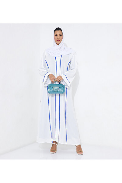 Rosette Abaya White Blue-700