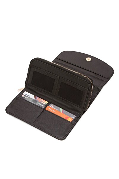 Newish Polo Envelope Model Flap Zippered Plain Faux Leather Women's Portfolio Wallet-Large Size