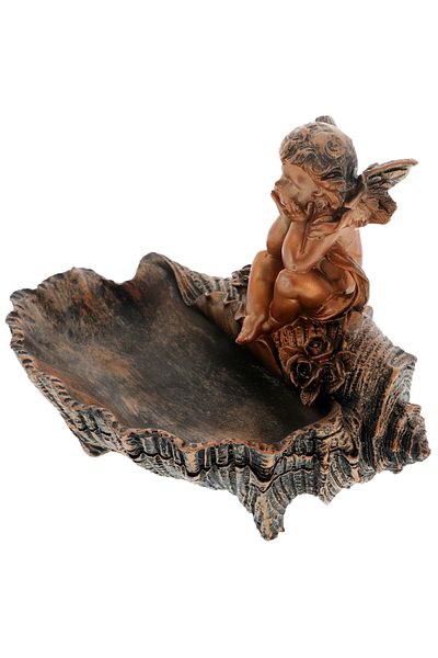 GiftExpress Bronze fruit bowl with angel