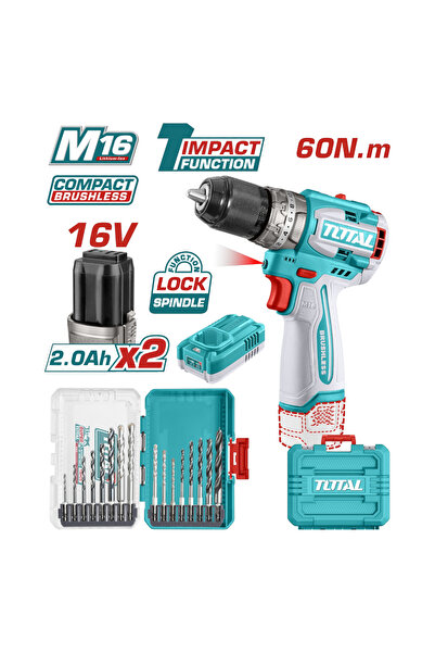 TOTAL Avantaj Set Darbeli Matkap ve Uç Seti 16V -TOSLI241199E