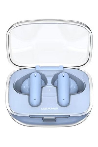 Usams Transparent TWS Earbuds stereo sound effect, HD microphone.6hrs playtime and earphones, 36hrs