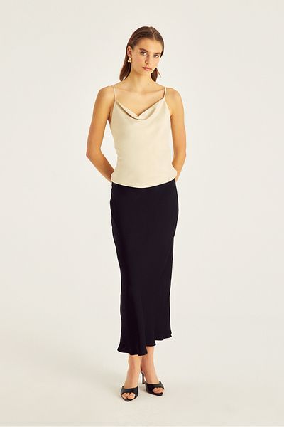 Naramaxx Midi Length Satin Skirt
