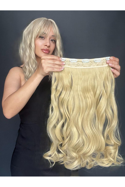 Suzan Peruk Dalgalı Geniş Parça Yarımay Çıtçıt Saç Sarı