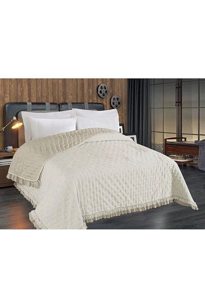 Romans Multi-Purpose Double Sided Ruffled Double Bedspread