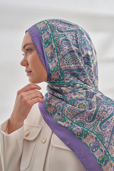 ARMANDA Ethnic Voile Pashmina Pattern Shawl - Lilac - 6035-761