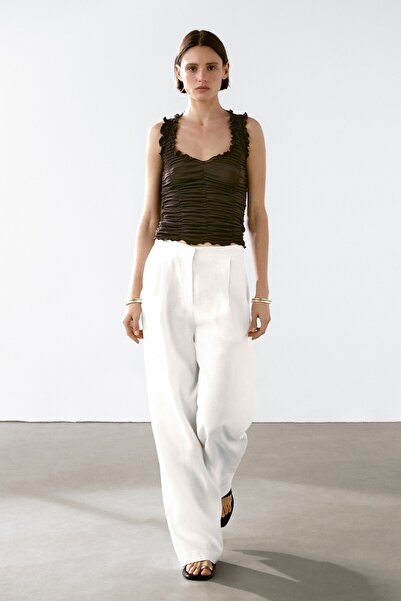 Massimo Dutti Buruşuk görünümlü pamuklu top