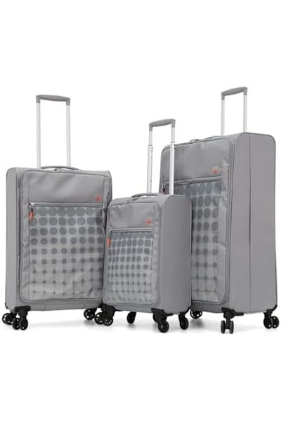VERAGE Double Spinner Luggage with Number Lock for All Tastes (3 Pieces Set, Light Charcoal)