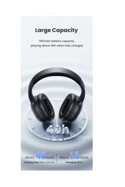 Usams Bluetooth Headphones, 40-Hour Playtime, Wireless & Wired Modes, Foldable,Multipoint Connection