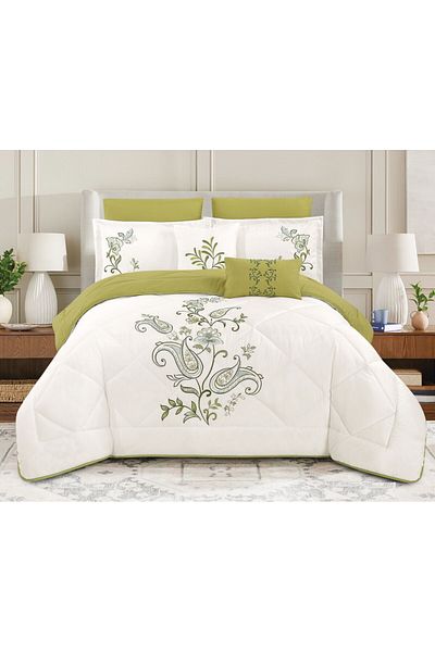 HOURS HOURS Comforter Set, 4 Pieces, Single Size, Soft, Durable Fabric, Modern and Distinctive Pattern, Embroidered, HOURS-134