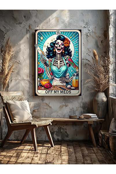 visdora Шеф Скелет Домашен офис Кухня Хол Декорация за стена Платно