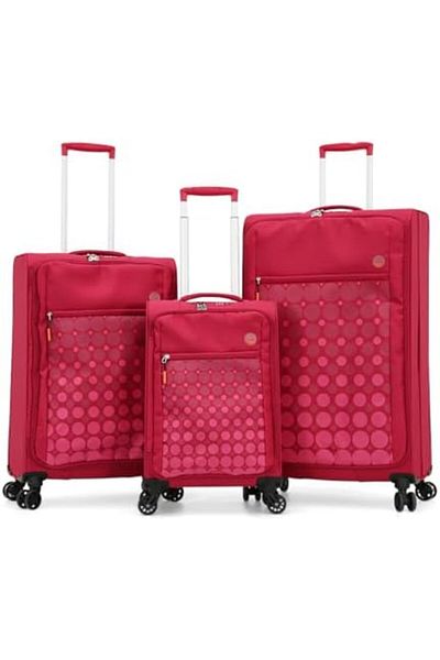 VERAGE Luggage with Dual Spinner Wheels and Digital Lock (3 Piece Set, Red)