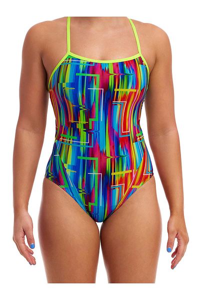 FUNKİTA Funkita Secure the Glitch Women's Special Day Protection Swim Trunks – Thin Strap