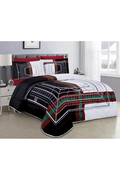 HOURS Horse Comforter Set, Soft and Durable Fabric, Modern and Distinctive Pattern, Single Size, 4 Pieces, Classic Miriam-08