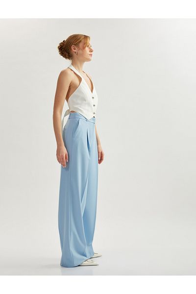 Koton Blue Women's Fabric Trousers 5Sak40058Uw