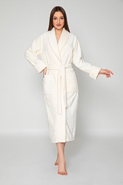 Nuşa Stylish Elegant Skirt Cold Print Bamboo Cotton Bathrobe