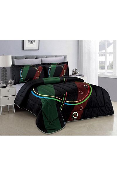 HOURS Horse comforter set, made of durable and soft fabric, with a modern and distinctive pattern, single size, 4 pieces, Classic Miriam-03