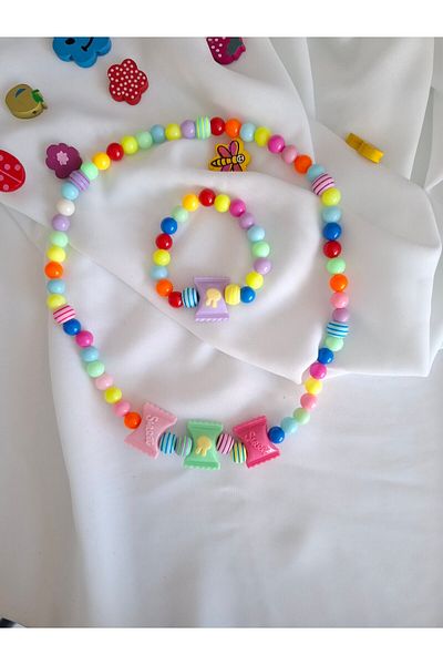 İPAR AKSESUAR Girl's Flower Necklace and Bracelet
