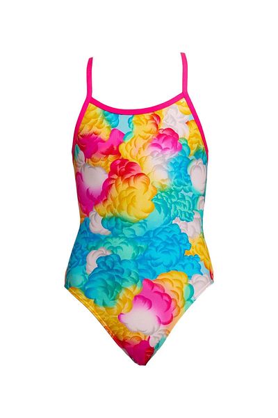 FUNKİTA Ss Cloudy Colors Girls Thin Strap Swim Trunks |   Colorful and Comfortable Design