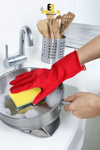 Eral Dishwashing Gloves Cleaning Gloves Red Beybi Gloves