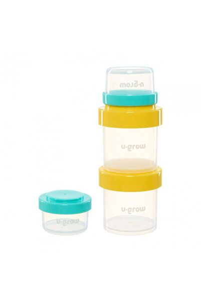 U-Grow Set de 8 recipiente cu capac pentru depozitarea alimentelor pentru bebeluși, 4*80ml + 4*220ml, U-Grow