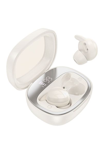 REDz Accessories Căști Bluetooth Hoco Ew65 Shadow, capacitate 500 mAh, autonomie baterie 4 ore, afișaj digital, culoare crem