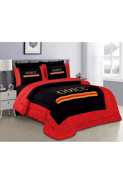 HOURS Horse comforter set, made of durable and soft fabric, with a modern and distinctive pattern, single size, 4 pieces, Classic Miriam-07