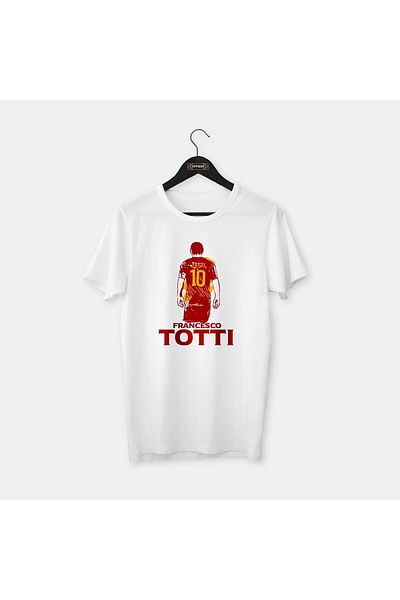 Pisa Art Francesco Totti 10 - Σειρά Θρύλων Προσαρμοσμένης Σχεδίασης, Χτενισμένο Βαμβακερό T-Shirt