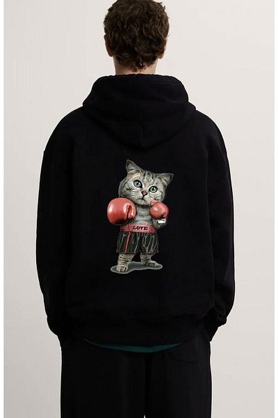 Pisa Art Φούτερ με στάμπα Boxer Kitten Unisex 3 νημάτων